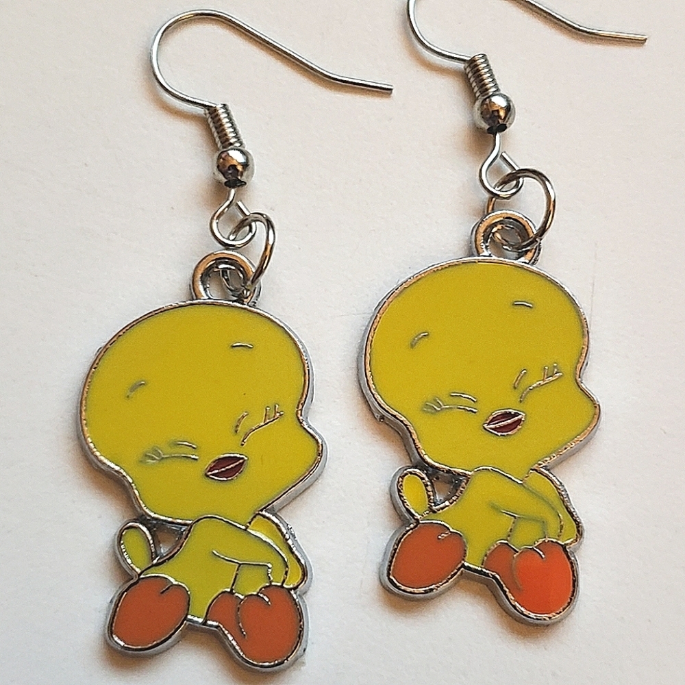 Handmade Tweety Bird Dangle Earrings